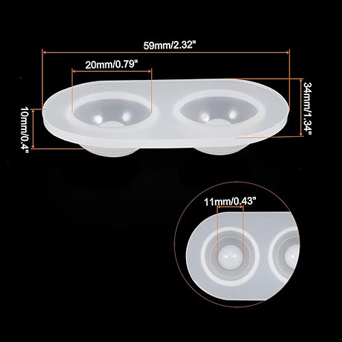 Miniatura 2 de Molde de ojos para muñecas, cúpula de globo ocular, 0.787 in, silicona transparente decorativa para hacer joyas y manualidades
