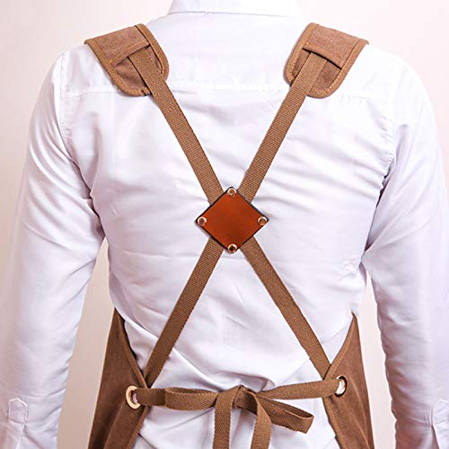 Tablier de cuisine réglable imperméable avec grande poche centrale