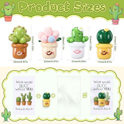 Set de 30 imanes decorativos succulenta con tarjeta de agradecimiento miniatura 2