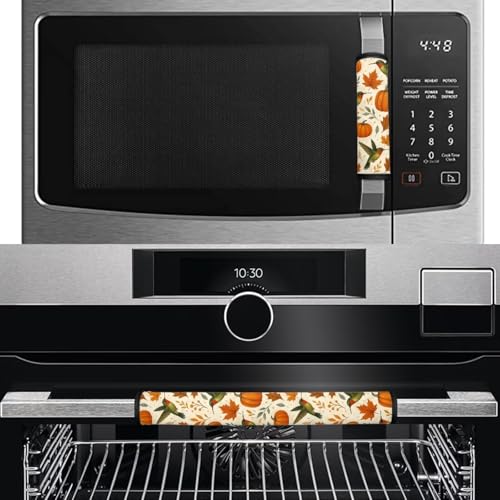 Image of Dreaweet Hummingbird Maple Leaf Fridge Handle Covers Set of 4 Fall Kitchen Decor Washable Non Slip Appliance Handle Covers for Refrigerator Oven Microwave Dishwashers