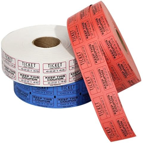 The Coin-Tainer Co. Double Assorted Raffle Ticket Rolls, 2000 Count, 1 Roll, Colors May Vary (60670-63765) Cover