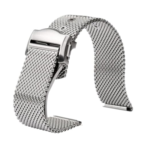 Bracelet montre milanais 20 mm compatible Omega Seamaster 007 acier inoxydable boucle pliable