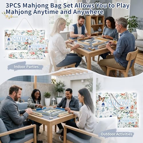 Set de 3 Bolsas para Mahjong con Cremallera y Cordón miniatura 6