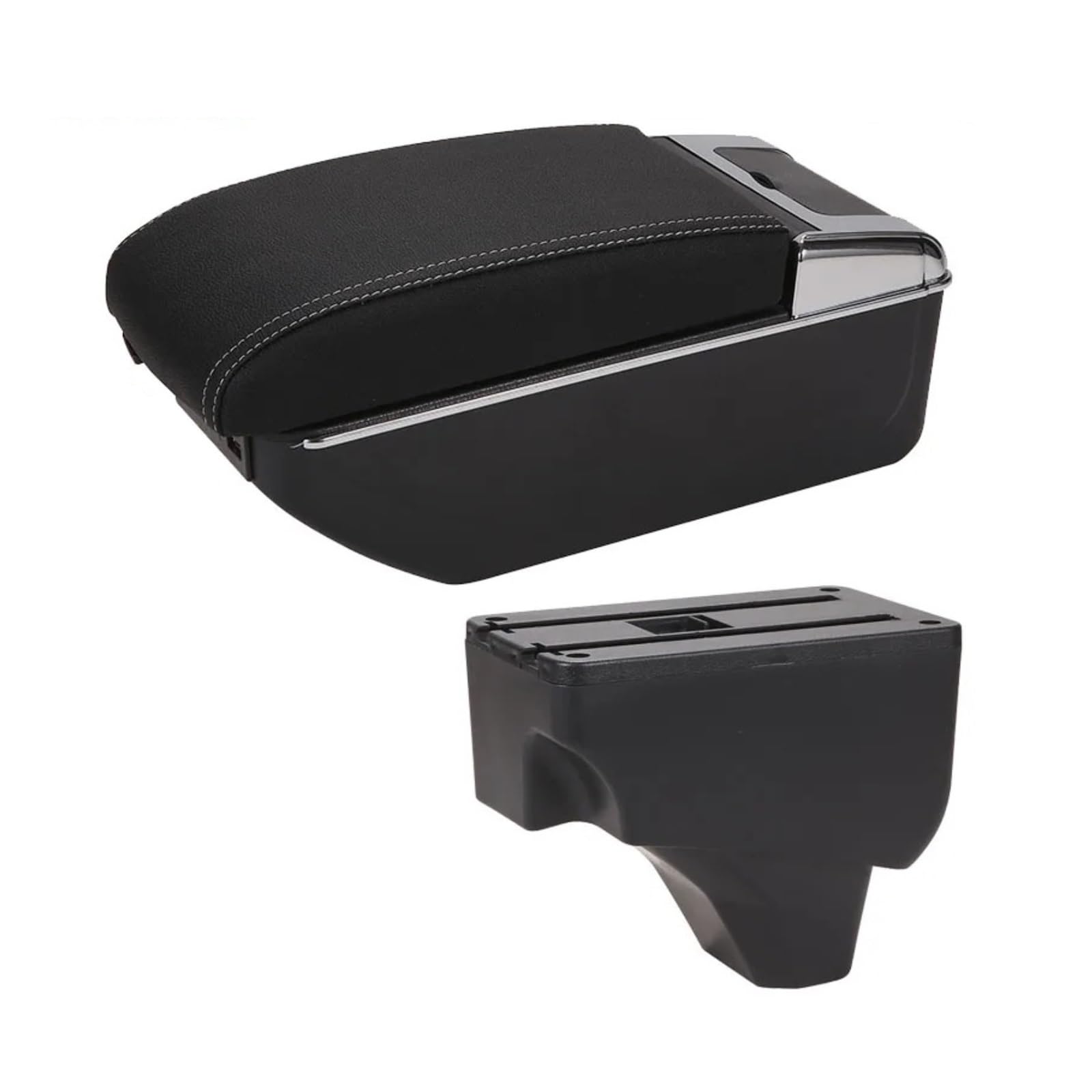Ggwqoops Car Armrests For Peugeot 2008 2019-2024 Armrest Car Box Retrofit Parts Interior Details Storage Accessories Armrest Box(A3 Black white 7USB)