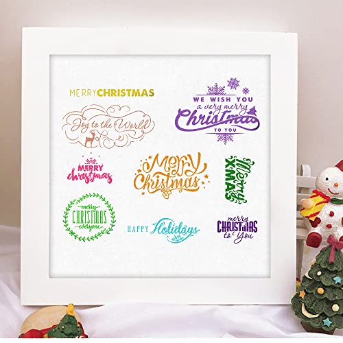 Merry Christmas Clear Stamps For Card Making, Holiday Greetings Words Clear Rubber Stamps With Sentiment For Christmas Crafts Scrapbooking Album Paper Card Making Stamps Decoration #TOP2