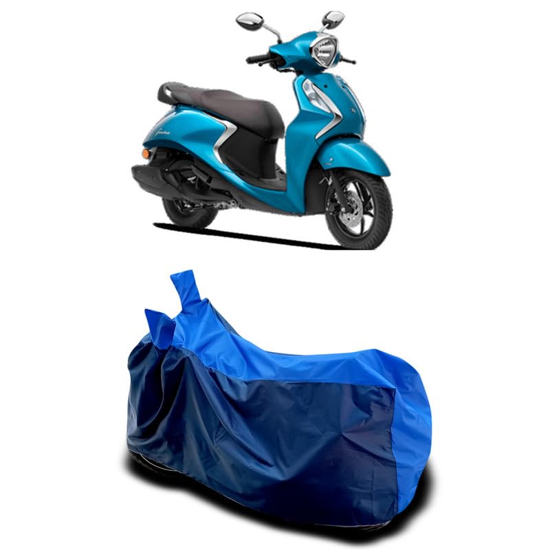 Image of DUFFEL-Two Wheeler Bike Body Cover Compatible for Yamaha Fascino 125 Heat Protectio /UV-Rays /Birds Dropping /DustProof /Waterproof All Variants [Nevay Blue]