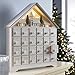 Christmas Wooden Advent Calendar with 24 Storage Drawers and LED Xmas Countdown Calendar Decoration Reusable Advent Calendar DIY for Adults Kids Gifts Holiday Decoration(A)