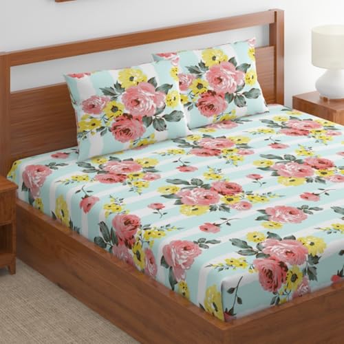 Home Ecstasy 100% Cotton King Bedsheet with 2 Pillow Covers – (Size 108 x 108 inches, 140 TC, Colour – Seagreen: Aqua Dreamy) Home Ecstasy 100% Cotton King Bedsheet with 2 Pillow Covers – (Size 108 x 108 inches, 140 TC, Colour – Seagreen: Aqua Dreamy)