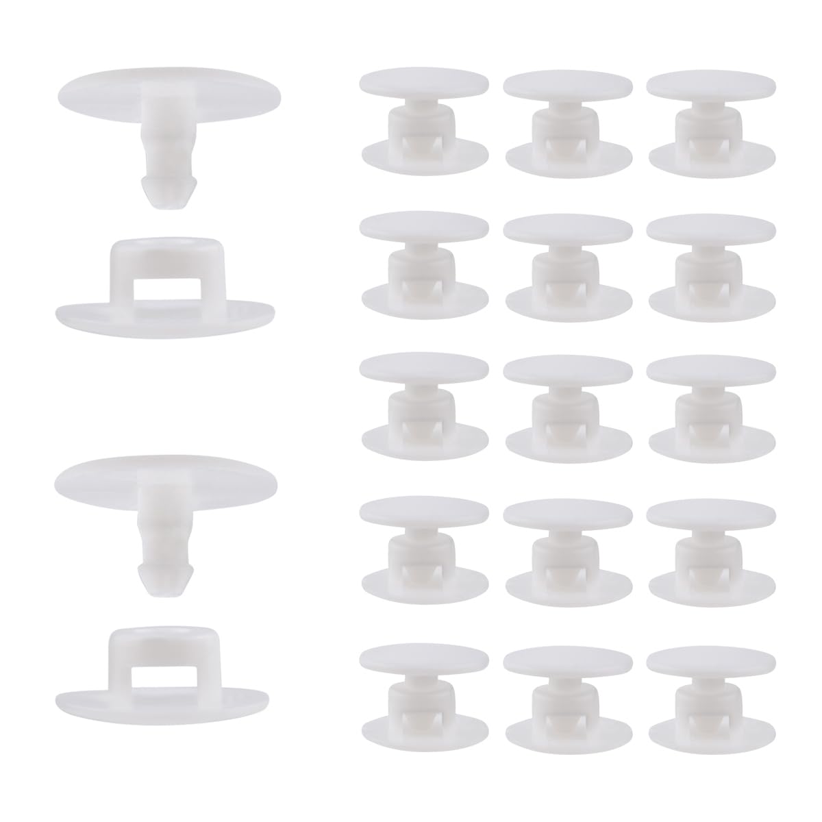 100 Pairs Replacement Buttons Buckle Button Accessories for Shoe Charms Bag Tote Repair Buttons Rivets for DIY Wristband Round Shoes Charm Backs Strap Rivets for Crocs DIY Ornaments (White)