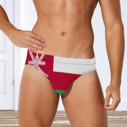 Calculay Oman Flag Men's Swimming Trunks,Beach Shorts Stretch Swimsuit Quick Dry3