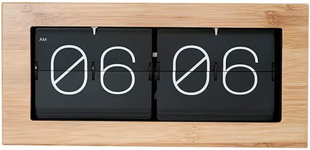 Amazon.de Bamboo Flip Clock, Aus Holz Automatisches Umblättern