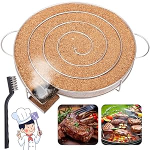 LIHAO Générateur de Fumée Froide pour Barbecue Fumoir Viande et Poisson, Fumoir a Froid avec Brosse Nettoyage Grille Barbecue en Acier Inoxydable