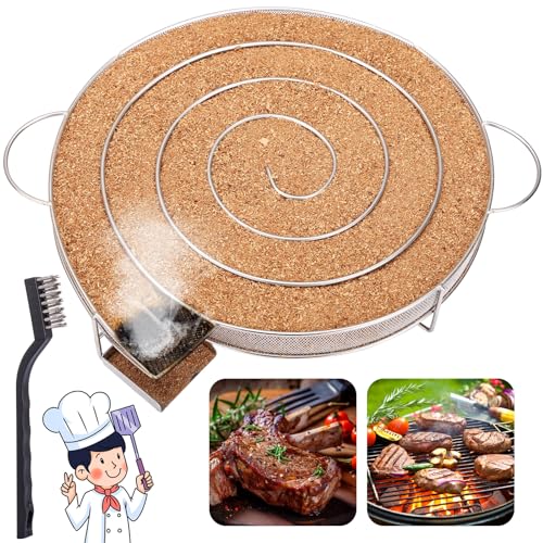 LIHAO Générateur de Fumée Froide pour Barbecue Fumoir Viande et Poisson, Fumoir a Froid avec Brosse Nettoyage Grille Barbecue en Acier Inoxydable