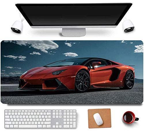 31.5x11.8 Inch Sport Car XL Long Extended Large Gaming Mouse Pad with Stitched Edges Keyboard Mouse Mat Desk Pad (Lambo)