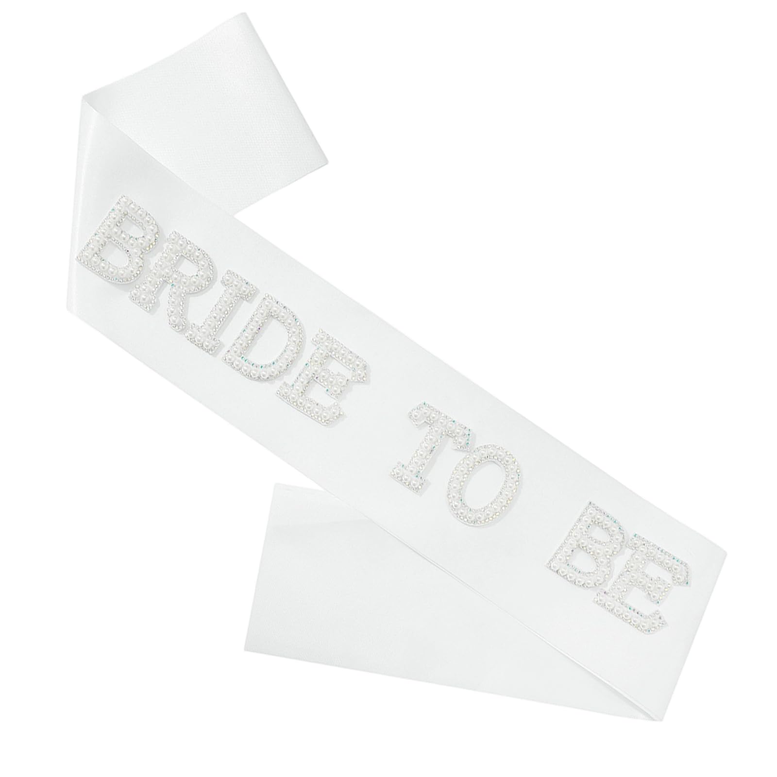 Bride to Be Sash - Homiladi Elegant White Hen Party Sash with Pearls & Rhinestones for Bachelorette, Bridal Shower & Engagement Party, Sparkling Hen Do Decorations Gift for Women