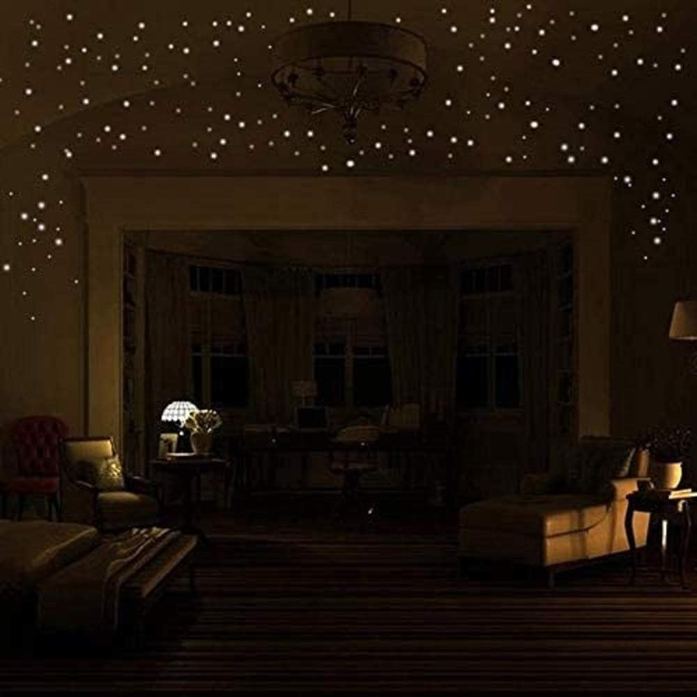 CAA Trading 407pcs Glow in The Dark Round Dot Stickers Luminous Wall Sticker Kids Bedroom Nursery, Green, 0.5cm - 1.6cm - Image 3