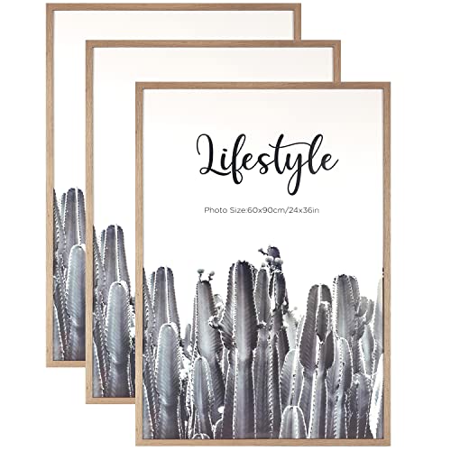 Art Maison 24X36 Inch Wood Picture Frame Set Of 3, Grey Gallery Wall Frames, Hanging Photo Display Frame Set For Wall Decor, Poster Certificate Frame #TOP18