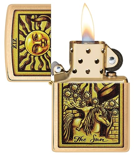 Encendedor de bolsillo Zippo Tarot Brushed Brass miniatura 4