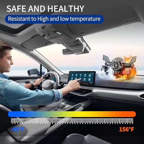 Image of Car Air Freshener, Solar Energy Rotating Aromatherapy Al Alloy Diffuser,Long-Lasting Fragrance，Interior Decoration Accessories Diffuser for Car and Home（Black）