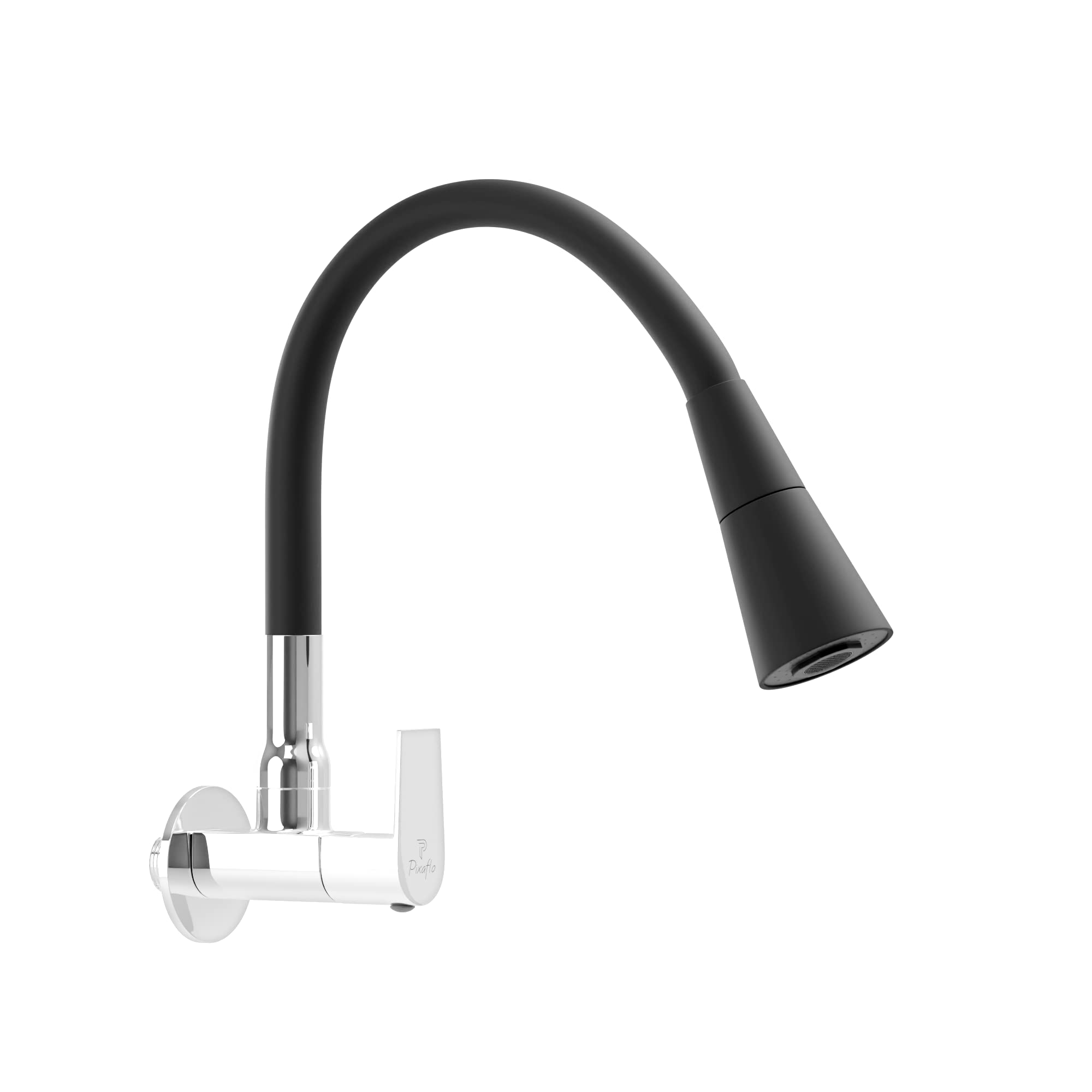 Pixaflo Brass Kitchen Sink Cock Tap with Black Flexible Silicone Swivel Spout, Black and Chrome, Dual Flow (Area) (B0BD3Y9D2K) Amazon Price History, Amazon Price Tracker
