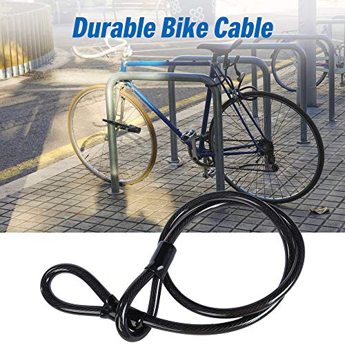 Bloqueio de cabo, Andoer Cabo de aço para bicicleta de 12 mm / 0,5 pol. Trava de cabo flexível de bi