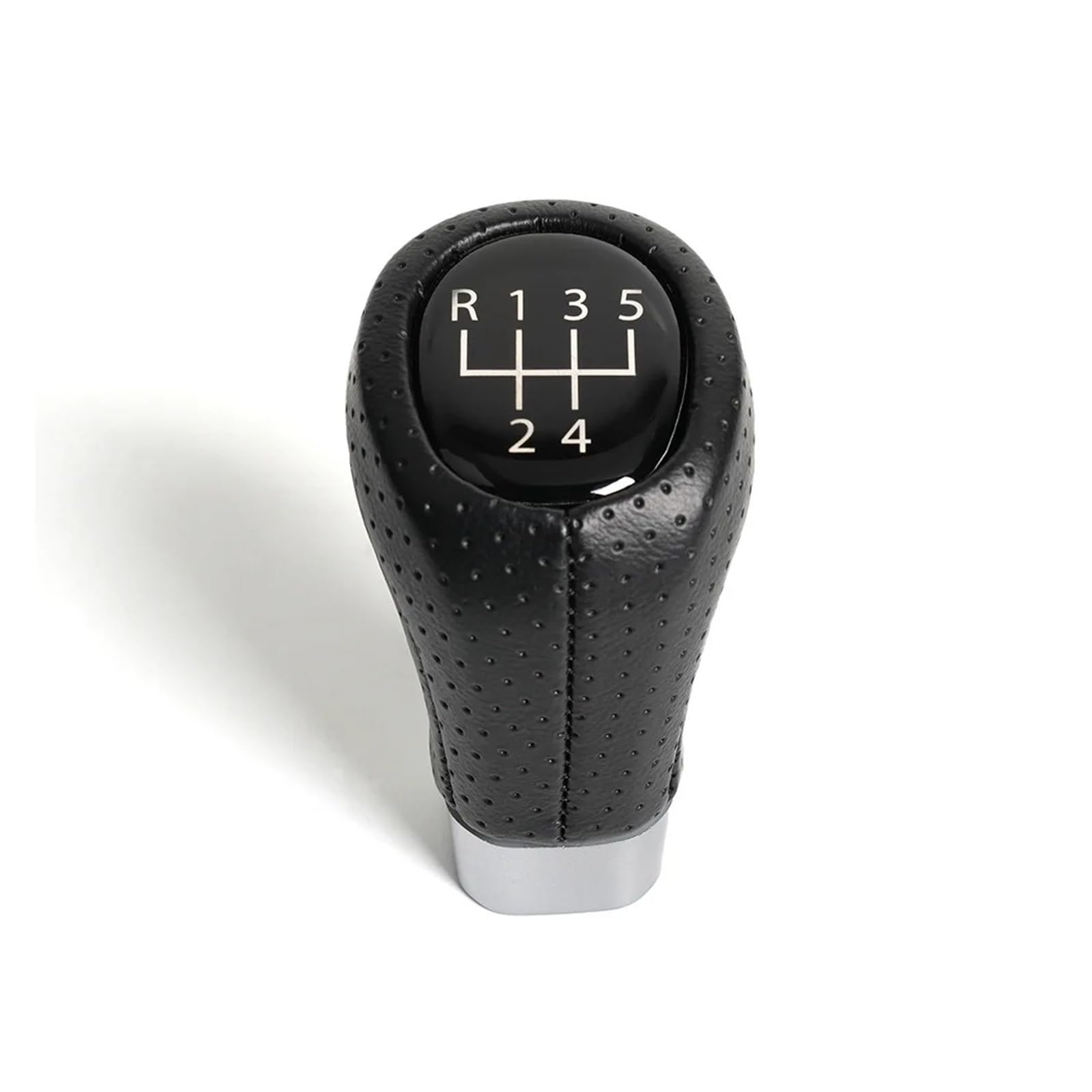 KUNYOS Leather Gear Knob for BMW F20 F22 F30 F32 F10 E81 E82 E90 E91 E92 5/6 Speed Black Gear Shift Knob Head Cover(5 Speed)