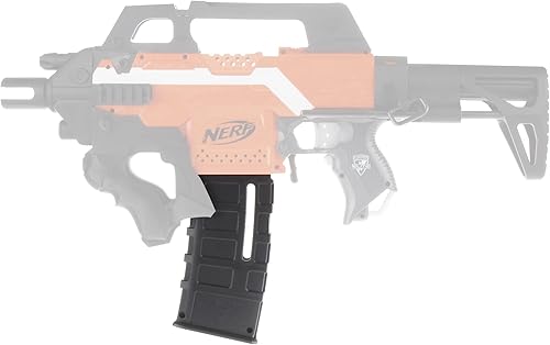 Miniatura 6 de WORKER F10555 - Clip de revista de 15 dardos para Nerf N-Strike Elite (negro transparente)