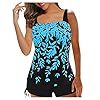 Tankini’s voor dames, tweedelig, oversized, badpak met cups patroon, bikinibovendeel, hoge taille, buikweg, bikinibroek…