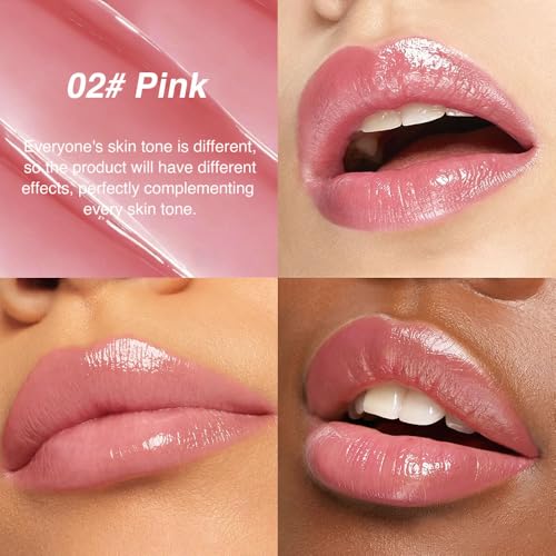 Image of evpct 2Pcs Dusty Pink Honey Lipstick Moisturizing Tinted Lip Balm for Women | Hydrating Formula Tinted Lip Oil Stick, Sheer Lightweight Softening, Shine Glowy Lipgloss Lips Color Tint Stain, Cruelty-Free