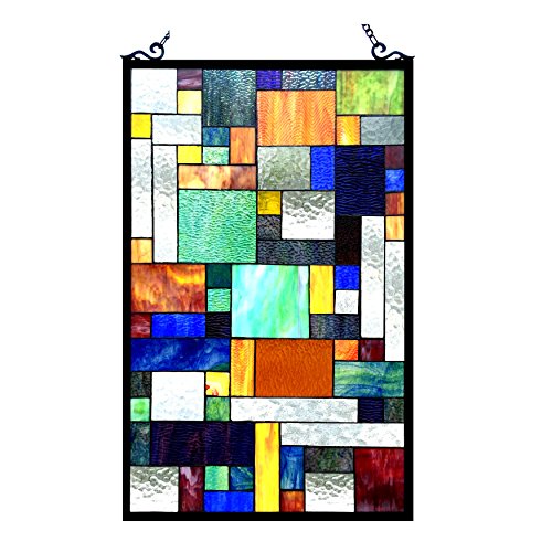 RADIANCE goods Tiffany-Glass Rectangle Window Panel 20x32
