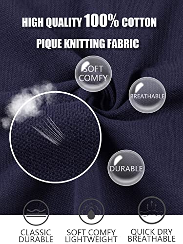 UNACOO Boys Girls Cotton Pique Polo Shirts Short Sleeve School Uniform Collar T-Shirts Moisture Wicking Performance Polo3