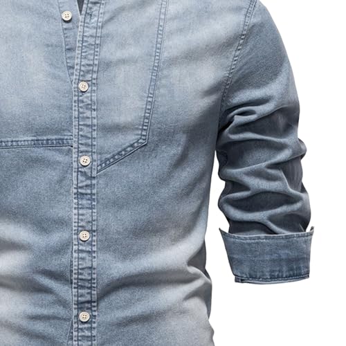 Camisa de mezclilla ajustada con acabados premium y botones robustos 7