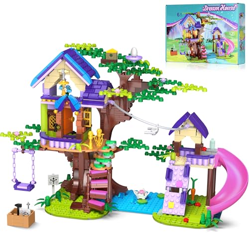 Casa na árvore Friends com luzes LED, 791 peças, conjunto de construção DIY com balanço e escorregã, presente para meninos e meninas dos 6 aos 12 anos