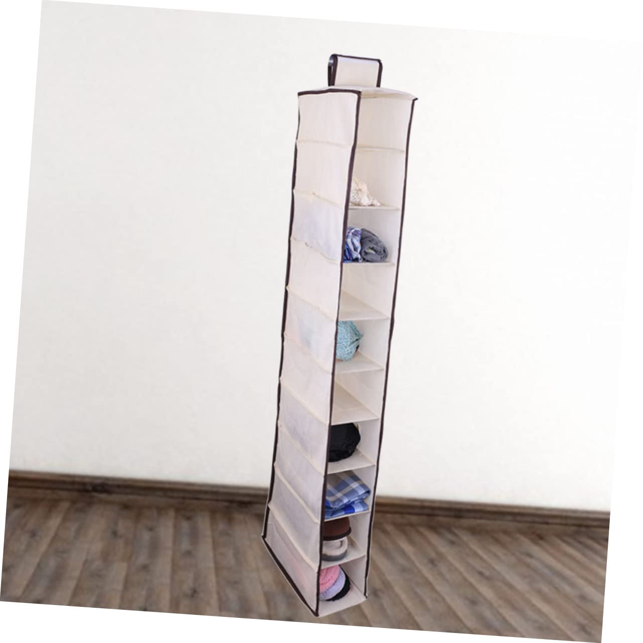 DECHOUS Hanging Laundry Bag 10 Layers Pants Hangers Space Saver Cloth Hanger Dress Bags for Hanging Clothes Storage Containers
