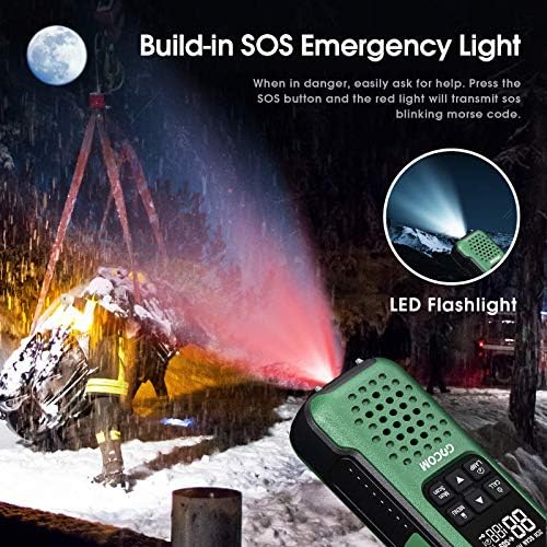GOCOM G9 IP67 Waterproof Two Way Radios, 2 Way radios Outdoor Adventure NOAA Weather Alert & SOS Emergency Lamp Adult Walkie Talkies Long Range Rechargeable (G9-2 Pack)