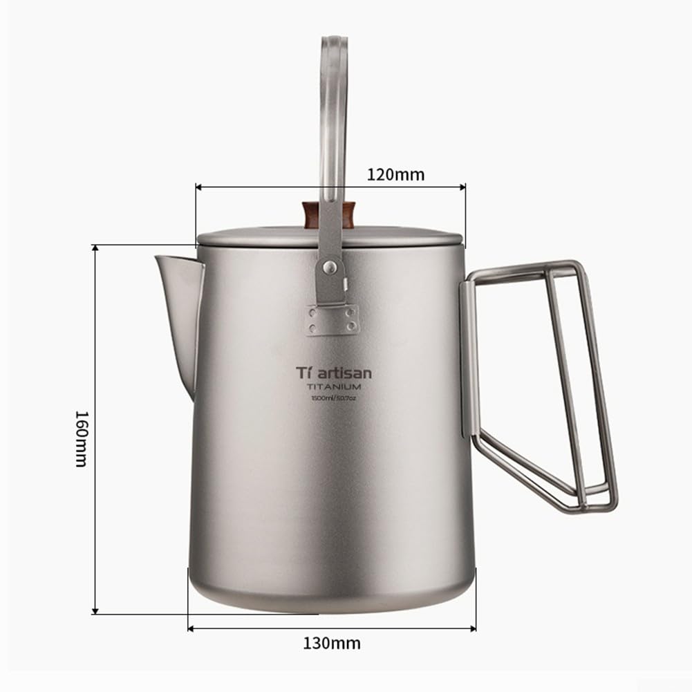 Bouilloire/cafetière En Titane 1,5L Pour Camping - Légère (254g) - Suspendue Extérieure