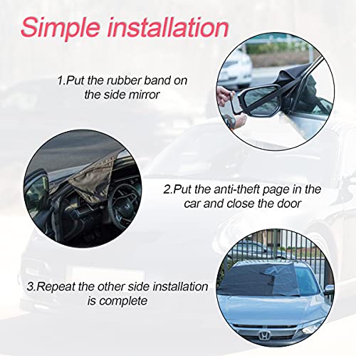 image for LoyaForba Car Magnetic Windshield Snow Cover for Ice, All Weather Appl
