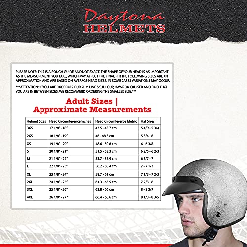 Daytona Helmets 3/4 Shell Open Face Motorcycle Helmet – DOT Approved [Silver Metal Flake] [M]