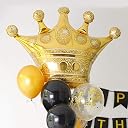 GRAND SHOP 50685 Gold Crown Foil Balloons Baby Shower Bachelorette Party Decorations Photo Props gallery image