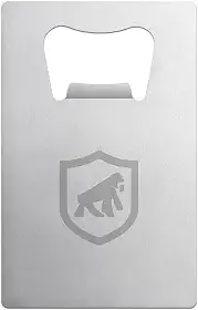 Gshield Abridor de Garrafas de Inox em Formato de Cartão de Crédito, Prata