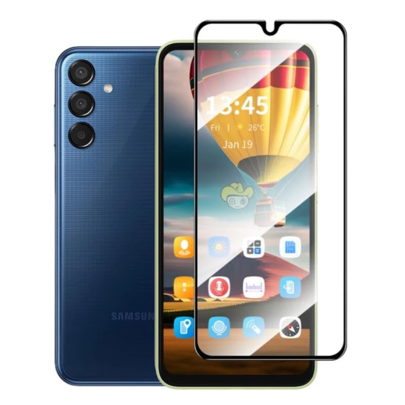 Image of Tempered Glass Screen Protector Compatible For Samsung Galaxy M15 5G Smartphone Full Screen Coverage (Except Edge To Edge) And Free Complete Easy Installation Kit