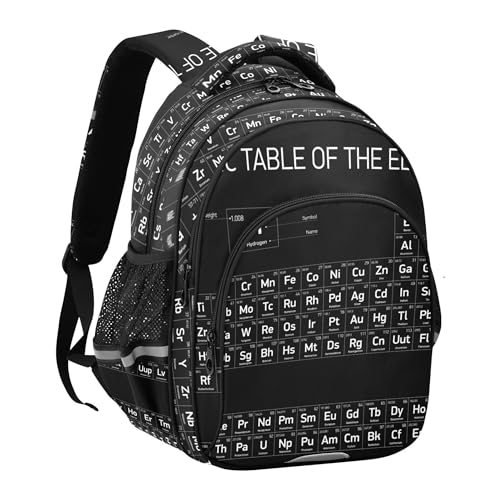 Periodic Table Of The Element Backpack for School Study Book Bag Laptop Backpack Work Travel Computer Bags with Reflective Stripes2