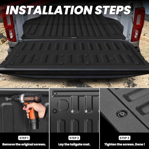 Image of LASFIT Tailgate Mat for Ford Ranger 2023 2022 2021 2020 2019 Truck Tailgate Liner All Weather Protector TPE Easy Clean Tailgate Cover
