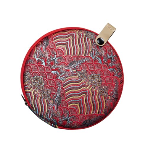 CIYODO PU Tea Cake Storage Bag Elegant Cloth Tea Packing Box Organization Lightweight Portable Design Retro Look for Home Use