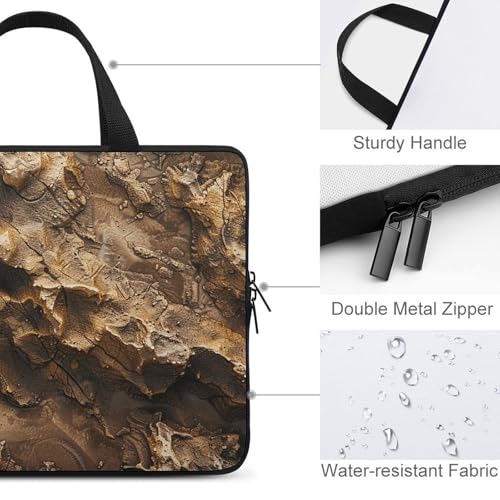 Bolso bandolera para portátil textura marrón miniatura 4