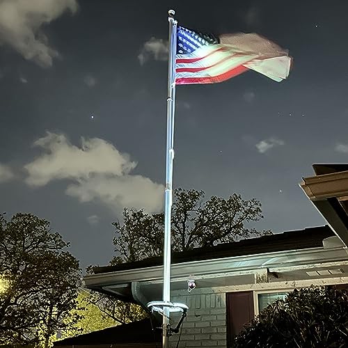 Rayslit 8009 Flagpole Solar Light 4640 Lumen 12000Mah Rechargeable Battery Flag Pole Light Solar Powered 32 Brightest Led Outdoor Waterproof Fits Diameter 2-6 In Flagpoles Work Up To 16 Hours Flag Lights thumb #5