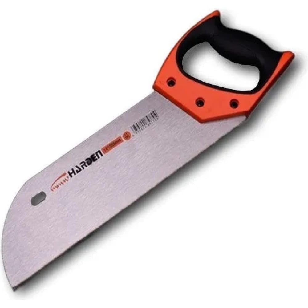 Edward Tools 14" Hand Back Saw - Double Blade Hardened and Sharpened Teeth For Quicker Cut - Soft Ergo Grip Handle - Protective Blade Sleeve