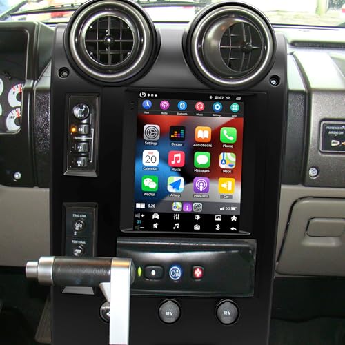 4+64G Car Stereo Radio for Hummer H2 2002 2003 2004 2005 2006 2007 9.7 Android 15 Car Radio Stereo Touchscreen Head Unit with Wireless CarPlay Android Auto GPS Navi WiFi Bluetooth Camera Mic
