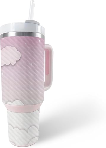 Miniatura 10 de MightySkins - Funda de fibra de carbono compatible con vaso Stanley The Quencher H2.0 FlowState de 30 onzas, tela asiática, acabado de fibra de