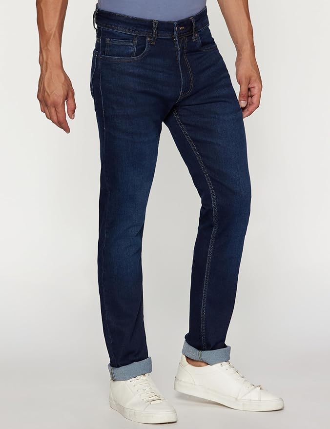 Image of Men's Denim Jeans, Casual Regular Fit Jeans for Men, Comfortable Cotton Denim Trousers for Everyday Wear, Streetwear, Travel, College and Casual Outfits
